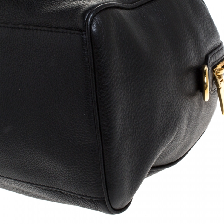 Pre Owned Versace Black Leather Medusa Boston Bag
