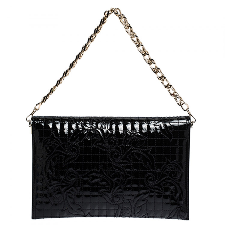 Pre Owned Versace Black Leather Tassel Medusa Shoulder Bag