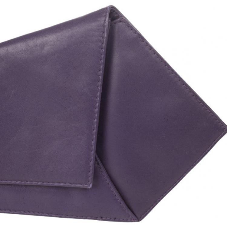 Pre Owned Versace Vintage Purple Leather Clutch