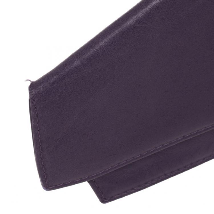 Pre Owned Versace Vintage Purple Leather Clutch