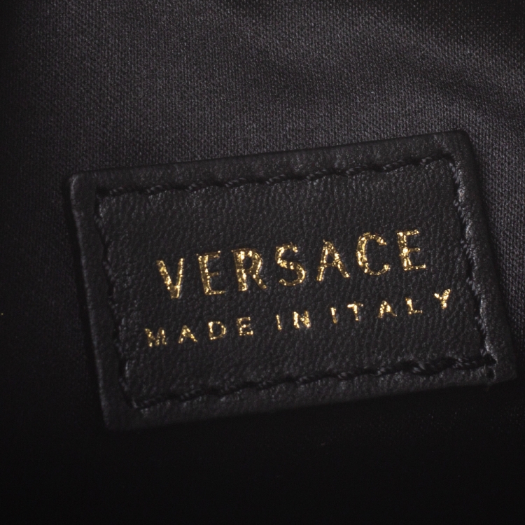 Pre Owned Versace Green Camouflage Leather Crossbody Bag