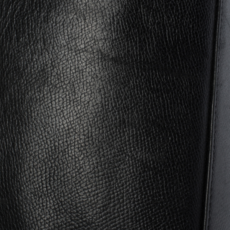 Pre Owned Versace Black Leather Medusa Shopper Tote