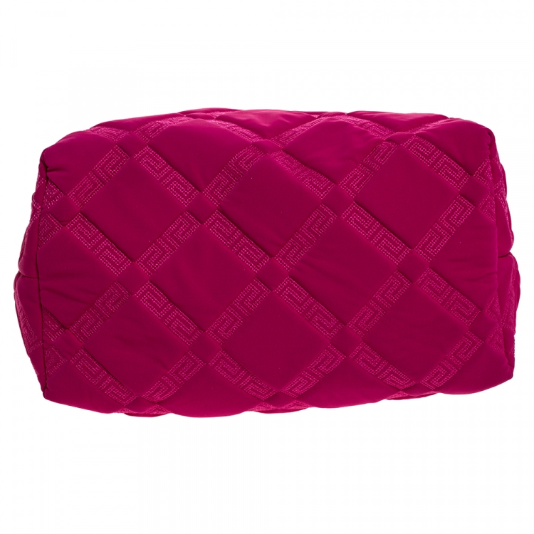 Pre Owned Versace Pink Neoprene and Leather Tote 