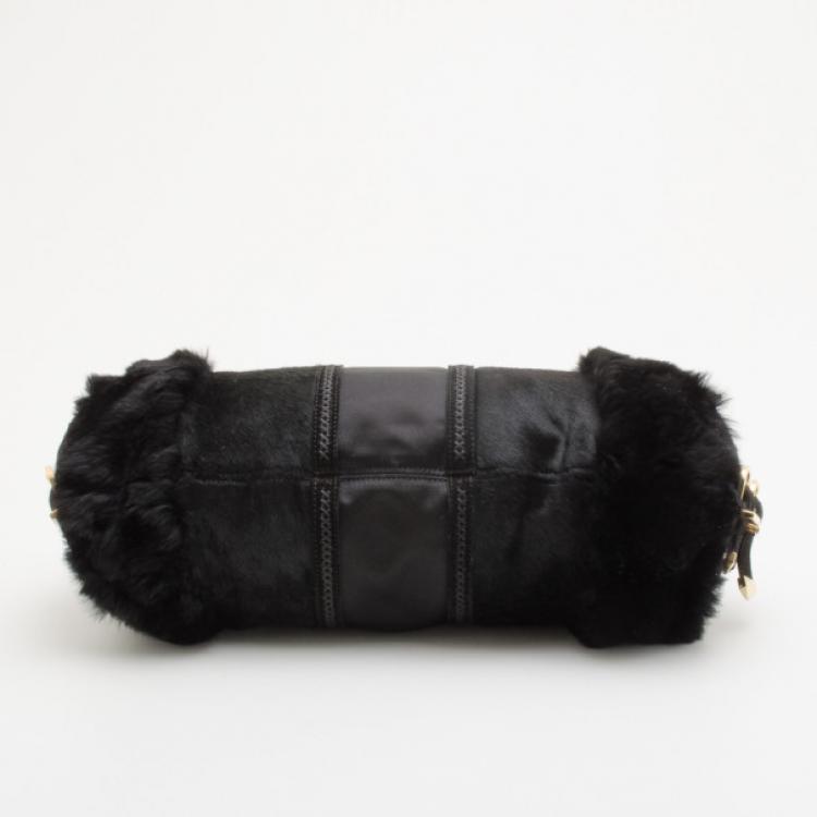 مملوكة مسبقًا Versace Black Chinchilla Madonna Boston Bag
