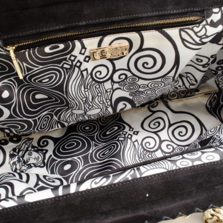 مملوكة مسبقًا Versace Black Chinchilla Madonna Boston Bag