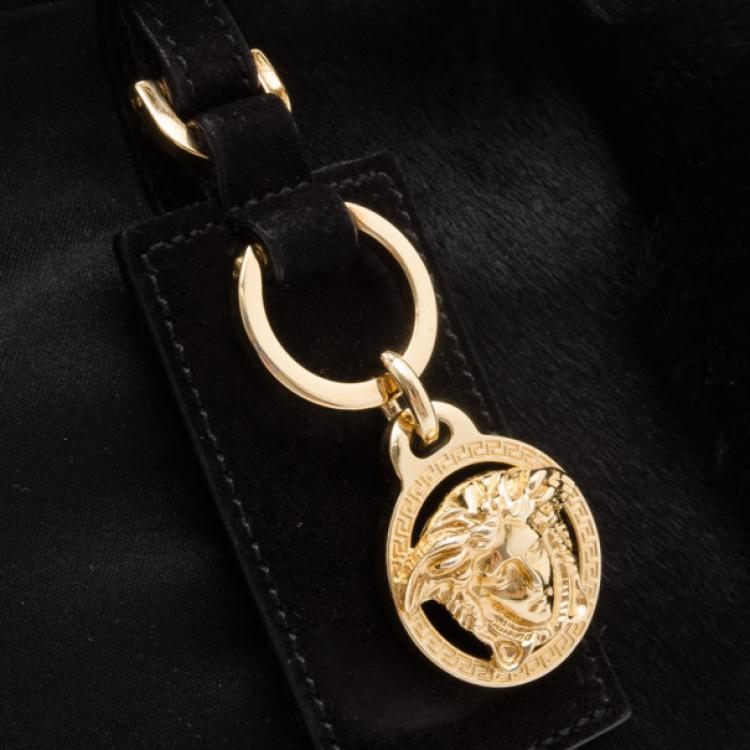 مملوكة مسبقًا Versace Black Chinchilla Madonna Boston Bag