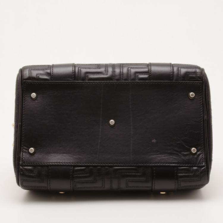 Pre Owned Versace Black Quilted 'Snap Out Of It' Satchel 