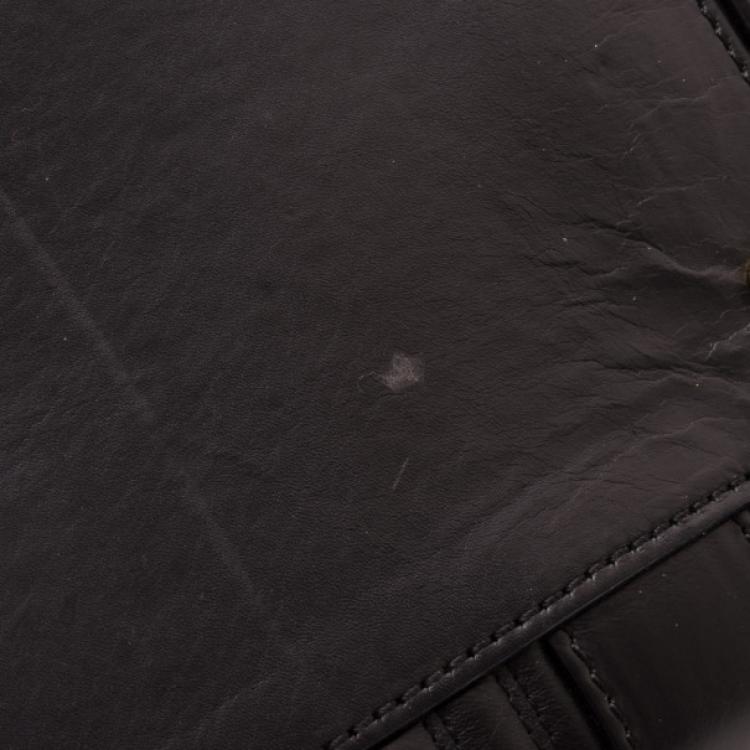 Pre Owned Versace Black Quilted 'Snap Out Of It' Satchel 
