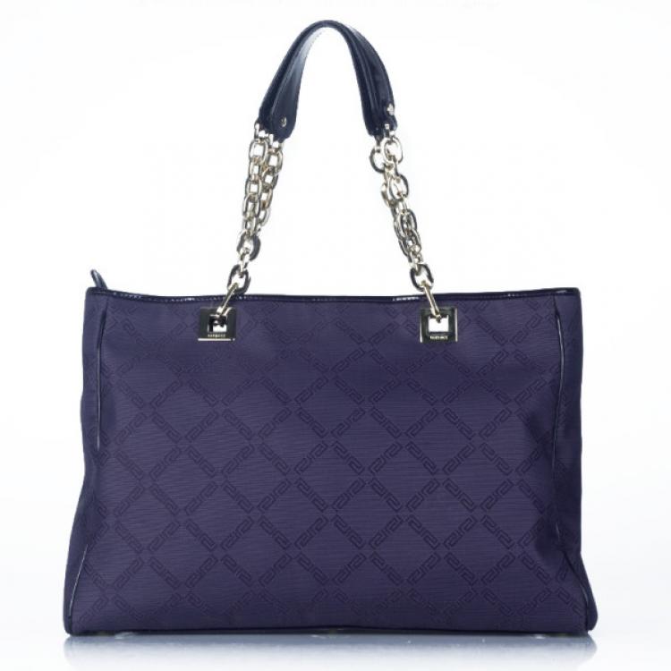 Pre Owned Versace Monogram Floral Tote