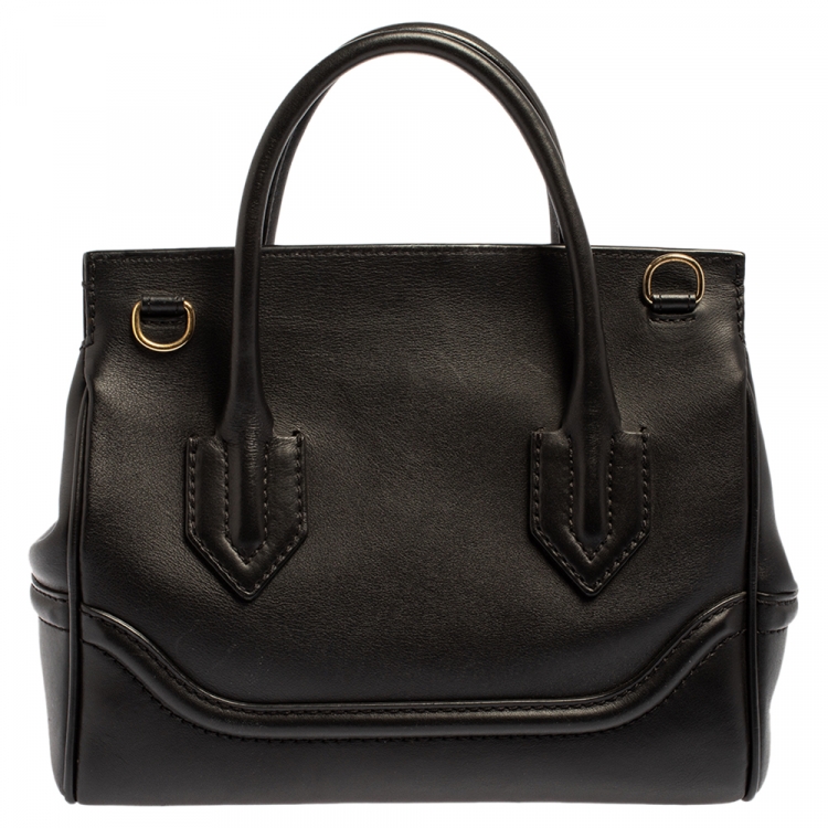 Pre Owned Versace Black Leather Palazzo Empire Tote