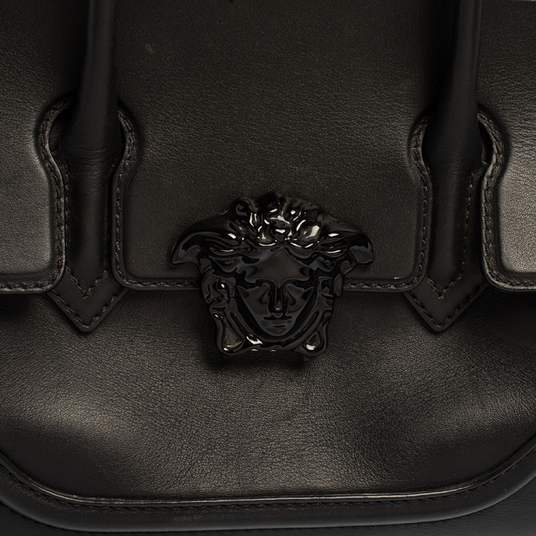Pre Owned Versace Black Leather Palazzo Empire Tote