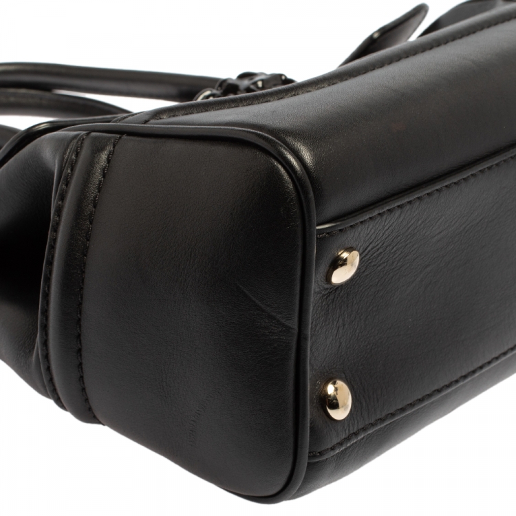 Pre Owned Versace Black Leather Palazzo Empire Tote