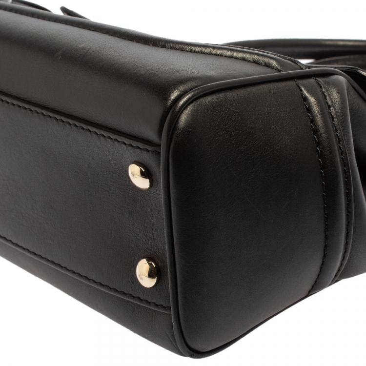 Pre Owned Versace Black Leather Palazzo Empire Tote