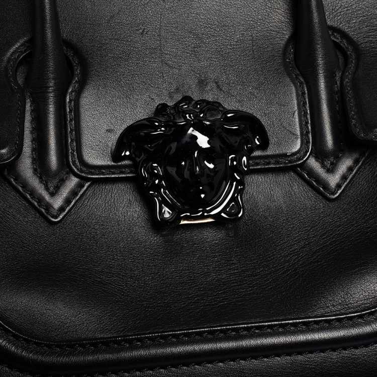 Pre Owned Versace Black Leather Palazzo Empire Tote
