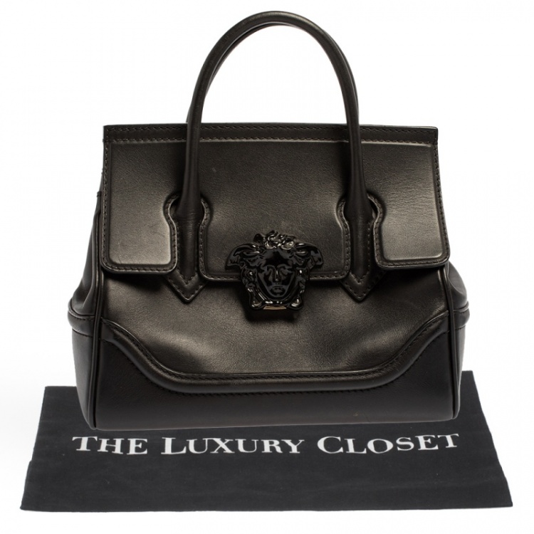 Pre Owned Versace Black Leather Palazzo Empire Tote