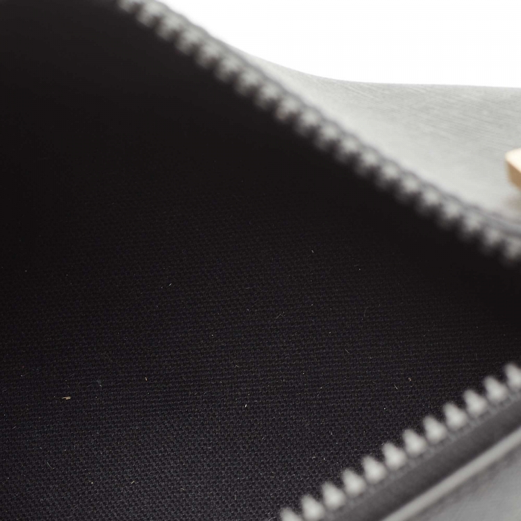 Pre Owned Versace Black Leather Medusa Pouch