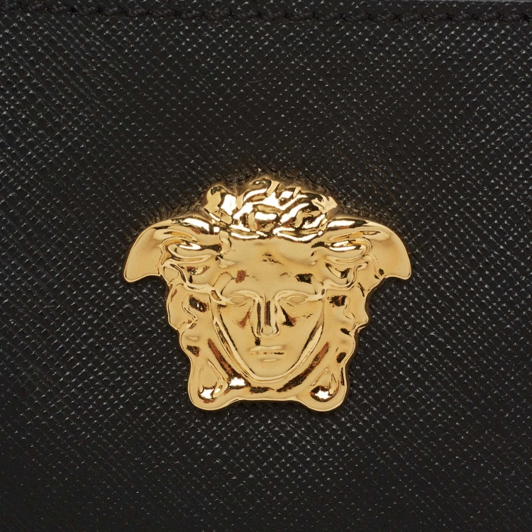 Pre Owned Versace Black Leather Medusa Pouch