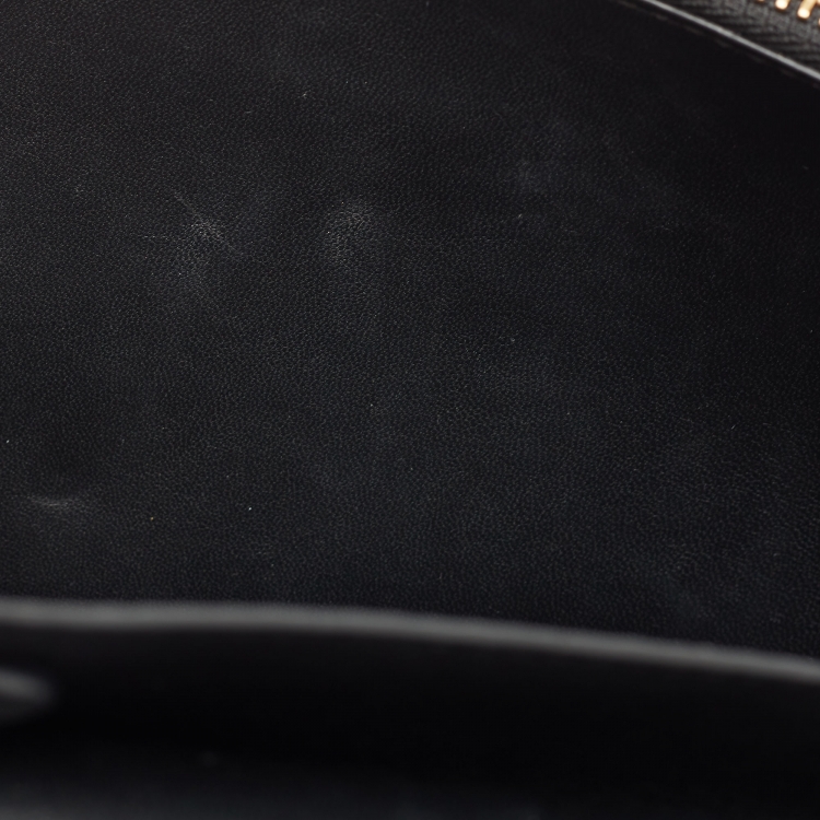 Pre Owned Versace Black Leather Virtus Shoulder Bag