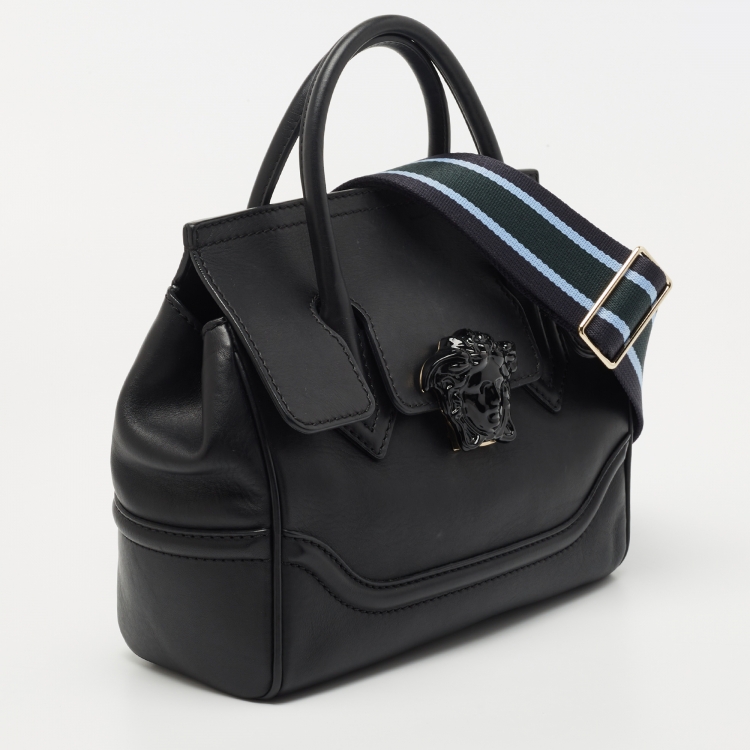 Pre Owned Versace Black Leather Palazzo Empire Satchel