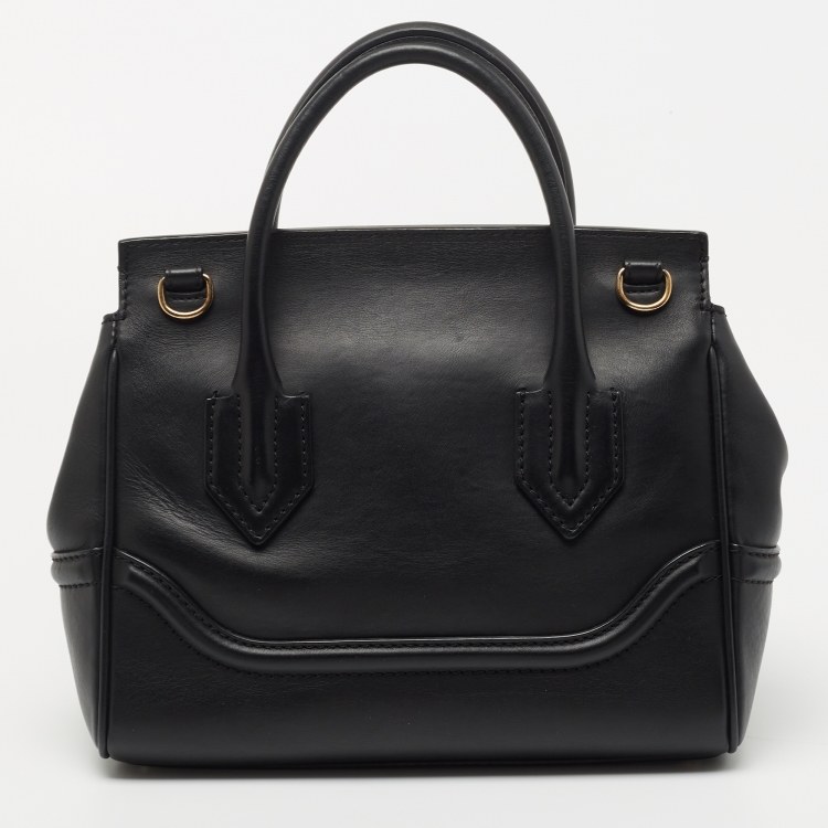 Pre Owned Versace Black Leather Palazzo Empire Satchel