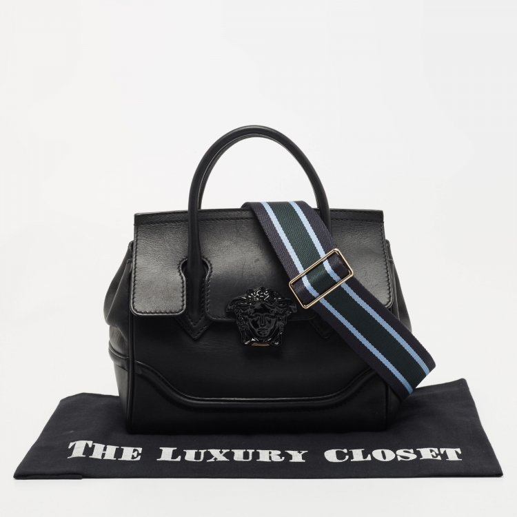 Pre Owned Versace Black Leather Palazzo Empire Satchel