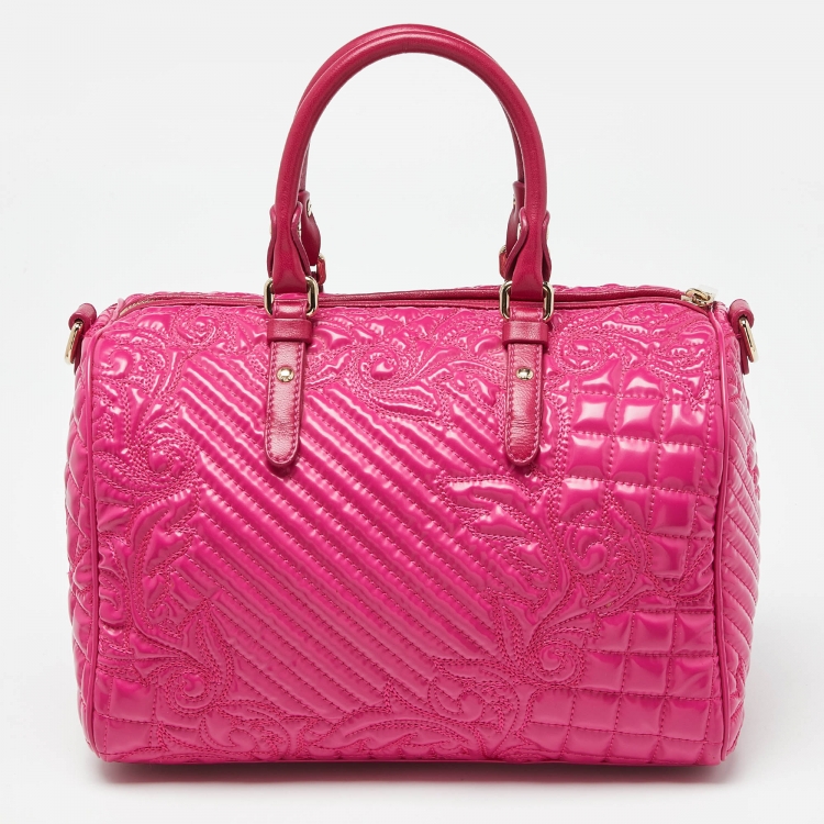 مملوكة مسبقًا Versace Pink Patent Leather Boston Bag