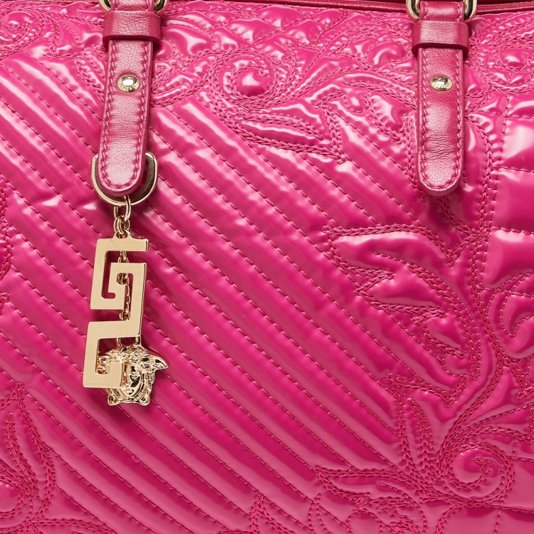 مملوكة مسبقًا Versace Pink Patent Leather Boston Bag
