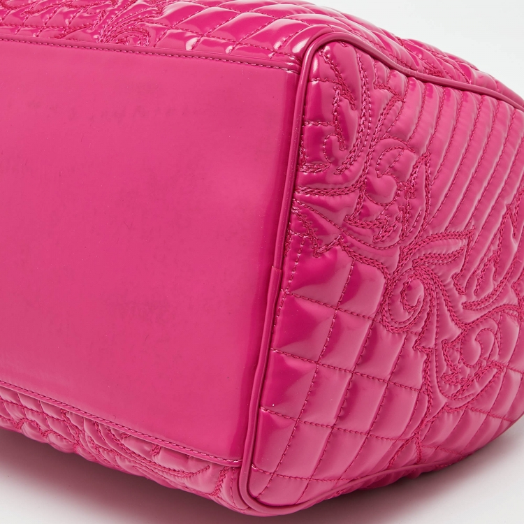 مملوكة مسبقًا Versace Pink Patent Leather Boston Bag