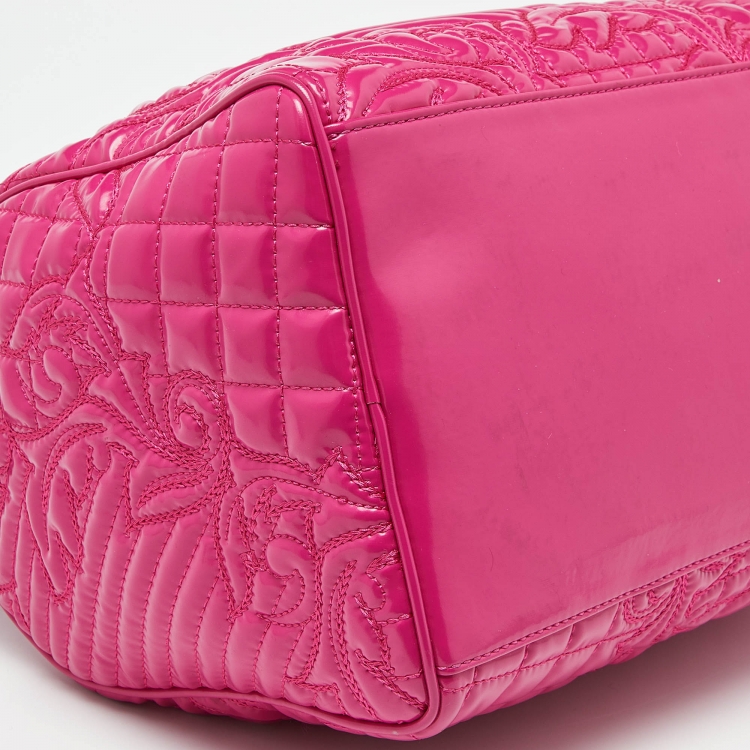 مملوكة مسبقًا Versace Pink Patent Leather Boston Bag