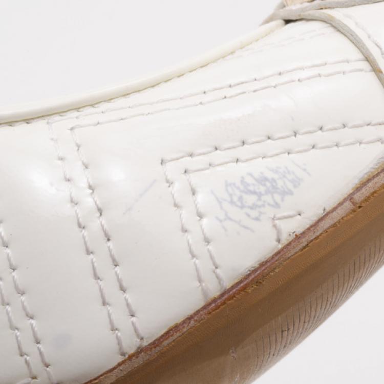 Pre Owned Versace White Patent Leather Pumps Size 40