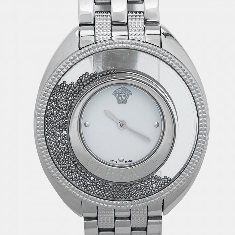 Pre Owned Versace White Stainless Steel Destiny Spirit 86Q99D002-S099 Women's Wristwatch 39 mm
