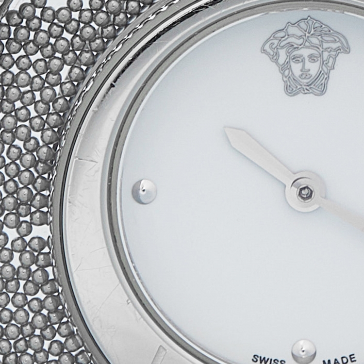 Pre Owned Versace White Stainless Steel Destiny Spirit 86Q99D002-S099 Women's Wristwatch 39 mm
