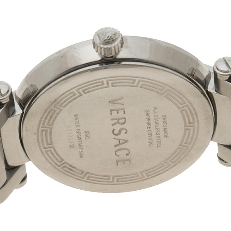 Pre Owned  Versace Black Stainless Steel Reve Women's Wristwatch 35 mm