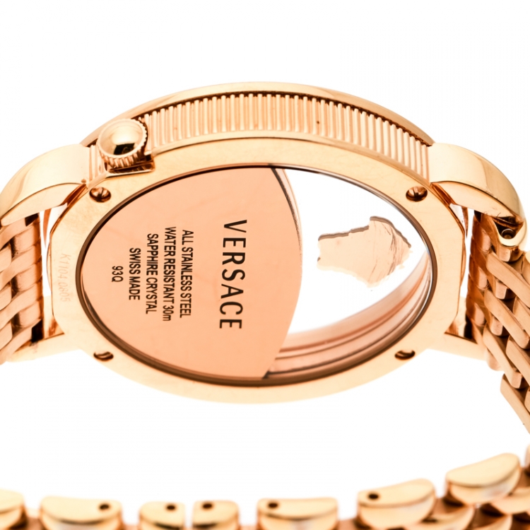 Pre Owned Versace Purple Gold Plated Stainless Steel Krios 93Q Women's Wristwatch 38 mm
