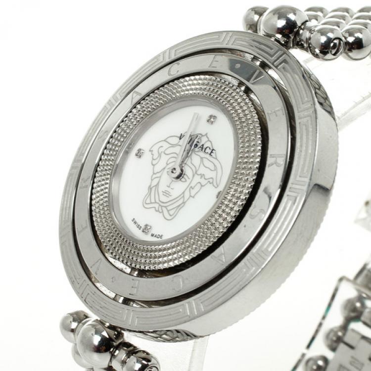 Pre Owned Versace Eon Stainless Steel Womens Wristwatch 25.2 MM