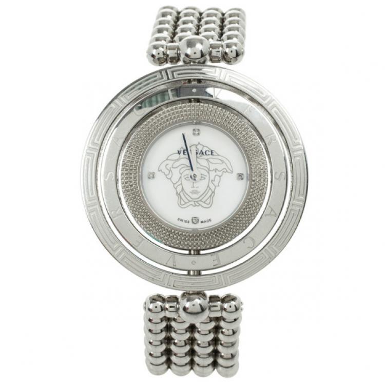 Pre Owned Versace Eon Stainless Steel Womens Wristwatch 25.2 MM