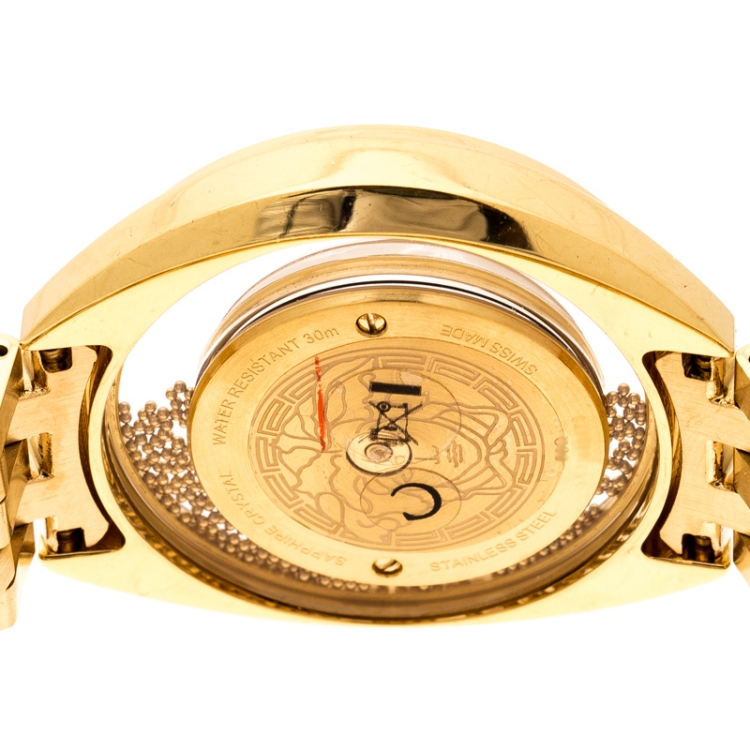Pre Owned Versace Gold Stainless Steel Destiny Spirit 86Q Women's Wristwatch 39 mm