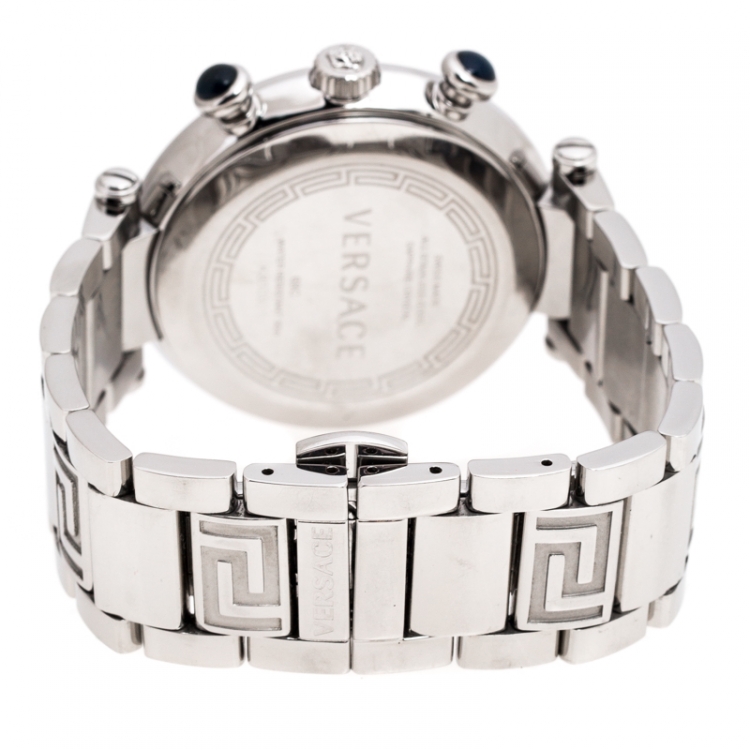 Pre Owned Versace Black Stainless Steel Reve 68C Chronograph Women's Wristwatch 40 mm