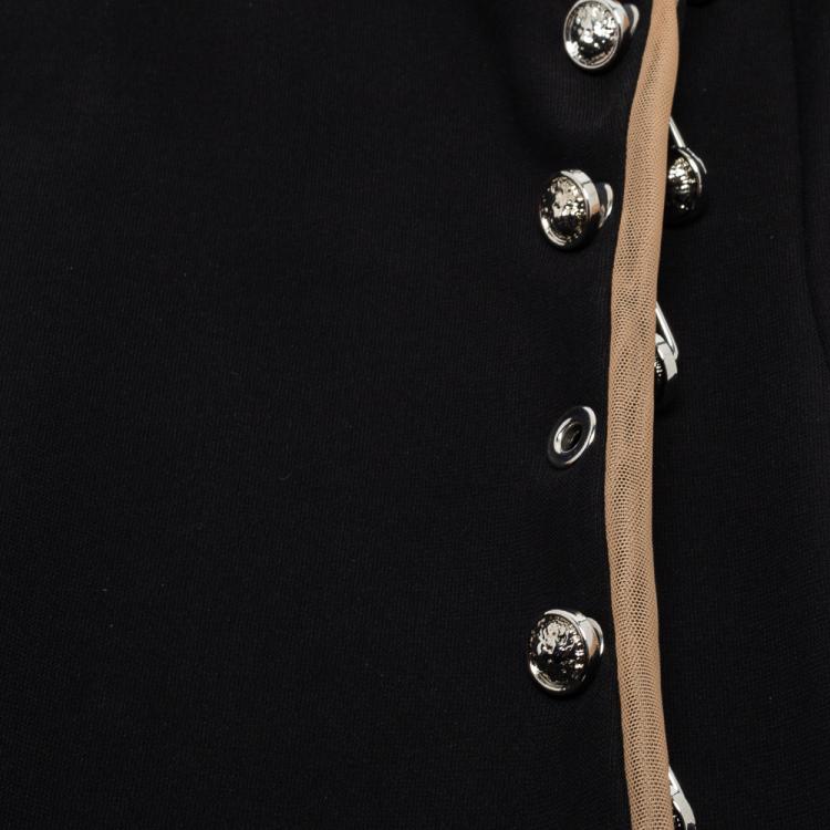 Pre Owned Versus Versace Black Jersey Hardware Embellished Bodycon Dress M