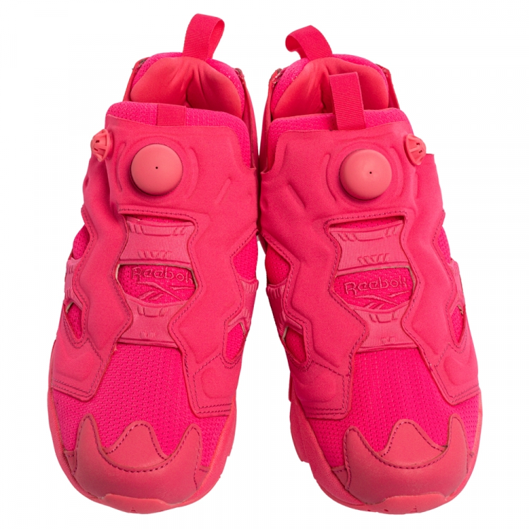 Pre Owned Vetements x Reebok Fluorescent Pink Nylon And Fabric Instapump Fury Sneakers Size 39