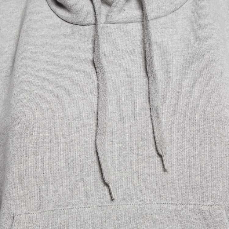 Pre Owned Vetements Grey Logo Printed Cotton Hoodie S