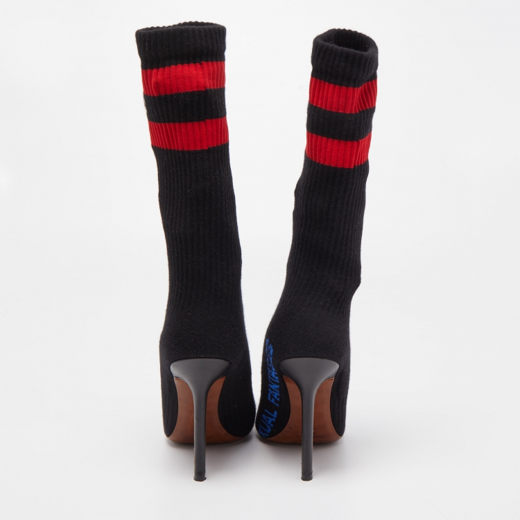 Pre Owned Vetements Black Knit Fabric Sock Boots Size 37