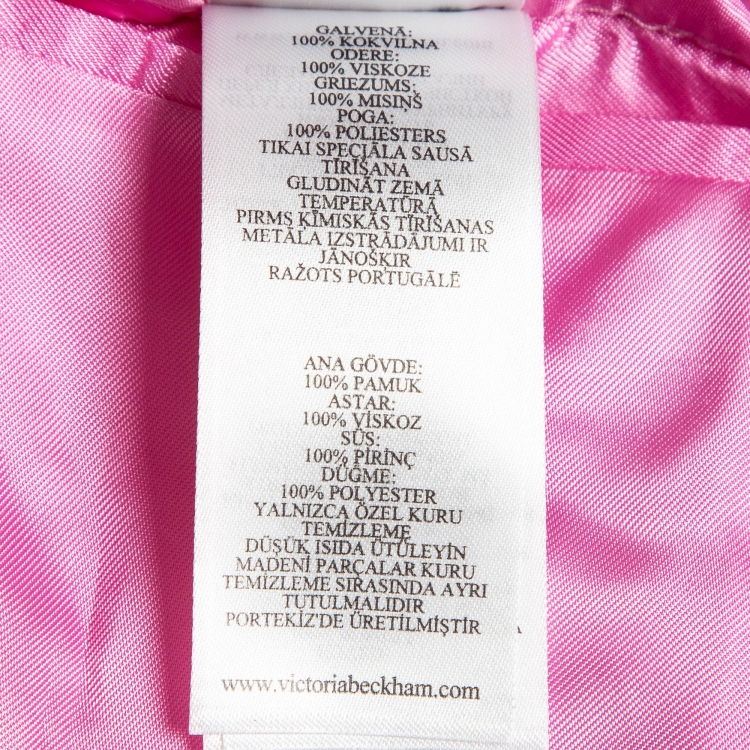 مملوكة مسبقًا Victoria Beckham Pink Jumbo Single Button Jacket M