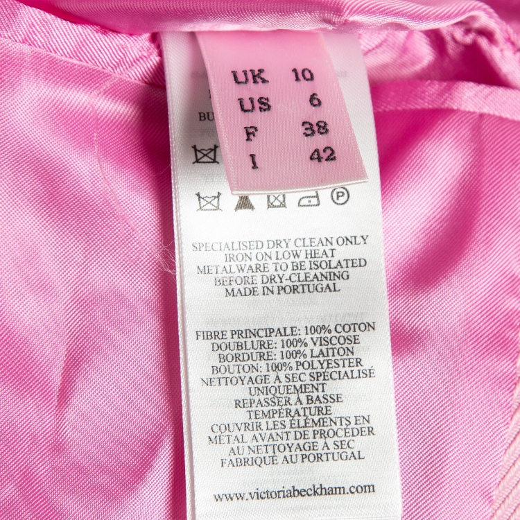مملوكة مسبقًا Victoria Beckham Pink Jumbo Single Button Jacket M