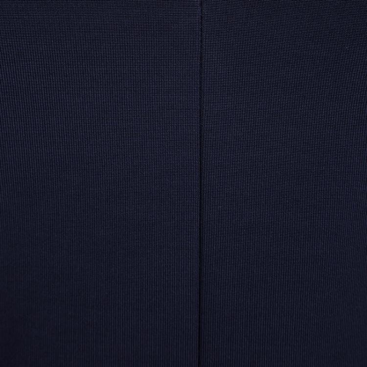 Pre Owned Victoria Beckham Navy Blue Knit Colorblock V Neck Pencil Dress M