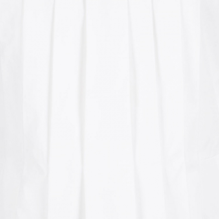 مملوكة مسبقًا  Victoria Beckham White Cotton Pleat Detail Peplum Top S