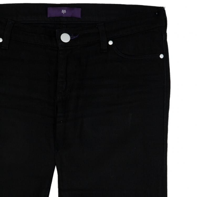 Pre Owned Victoria Beckham Silver Stitch Black Jeans M