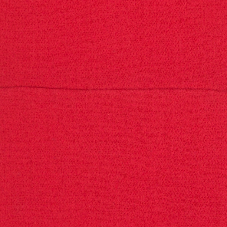 Pre Owned Victoria Victoria Beckham Coral Red Crepe Wool Contrast Neck Sheath Dress S