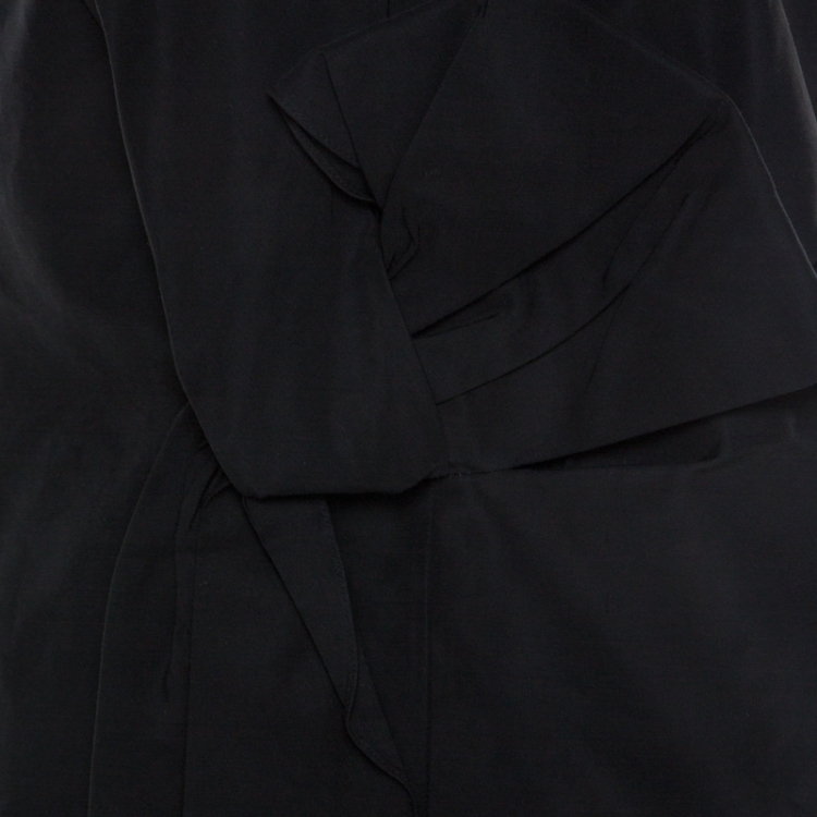 Pre Owned Victoria Beckham Black Cotton Blend Bow Detail Sleeveless Top M 