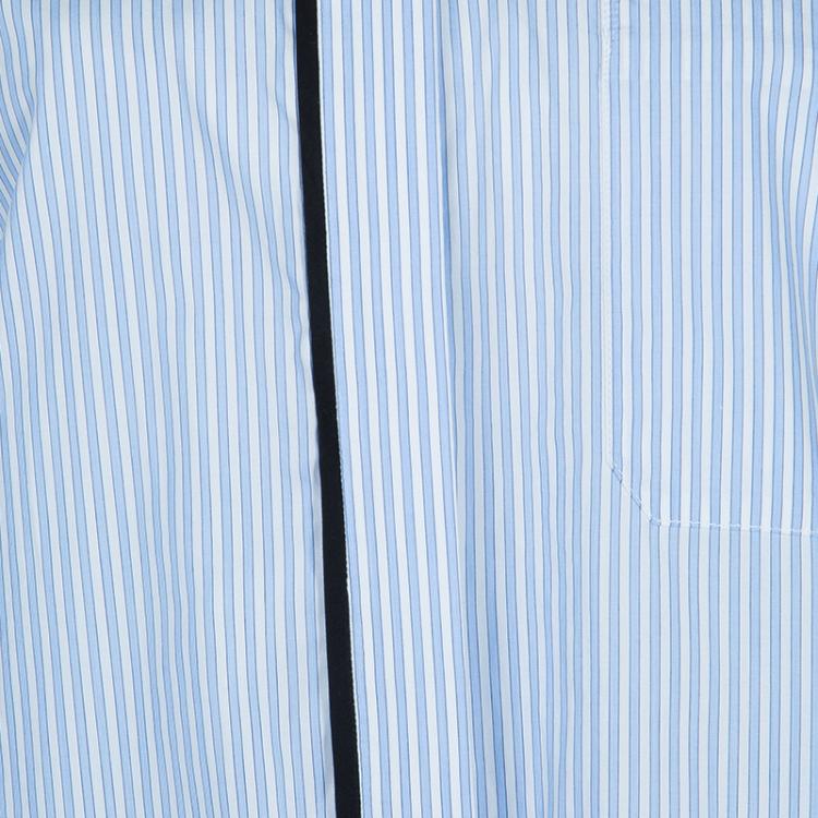 Pre Owned Victoria Beckham Blue Striped Long Sleeve Buttondown Shirt Dress S